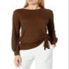 A. Byer Junior's Tie Front Long Sleeve Top, Cognac, X-Large view 1