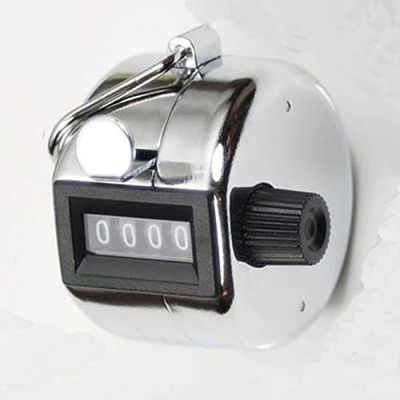 Silver Mini People Doorman Hand Tally Counter 4 Digit Number for Golf Sport