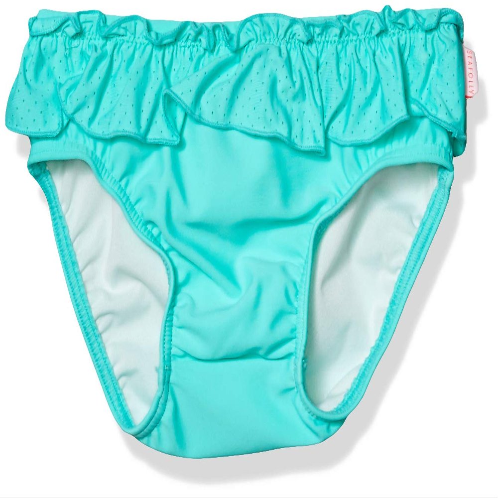 Seafolly Toddler Girl's Coated Baby Swim Bottom Swimwear, Sweet Summer Opal, 1