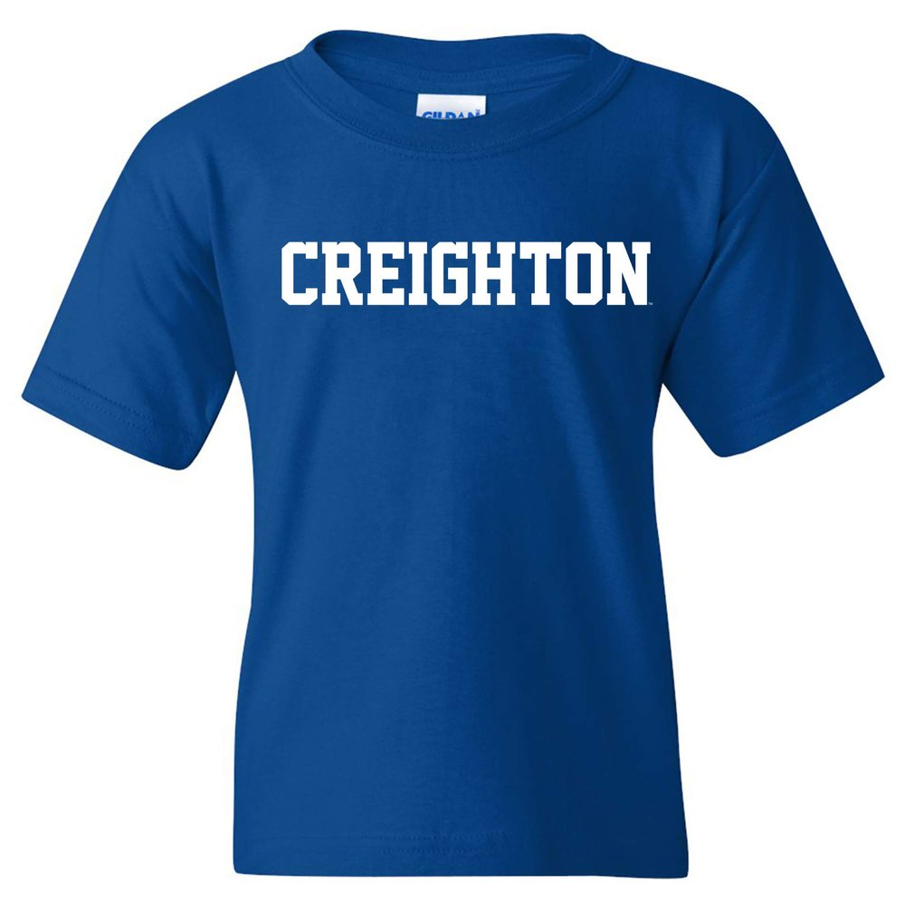 UGP Campus Apparel YS01 - Creighton Bluejays Basic Block Youth T-Shirt (Small,Royal)