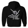 0153. Good Vibe Society Bones Hand Shaka Cool Vintage Graphic Sweatshirt Pullover Hoodie (Black, X-Large) view 3