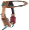 Showman Argentina Cow Leather Single Ear Headstall w/Floral Tooling & Turquoise Painting! New! view 1