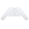 Freebily Kids Girls' Long Sleeves Beaded Cardigan Bolero Jacket Pearls Shrug Short Flower Girls Dress Cover Up White 3-4 view 4