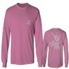 0153. Good Vibe Society Bones Hand Shaka Cool Vintage Graphic Men's Long Sleeve t Shirt (Pink X-Large) view 1