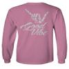 0153. Good Vibe Society Bones Hand Shaka Cool Vintage Graphic Men's Long Sleeve t Shirt (Pink X-Large) view 3