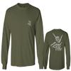 0153. Good Vibe Society Bones Hand Shaka Cool Vintage Graphic Men's Long Sleeve t Shirt (Olive, 2X Large) view 1