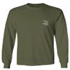 0153. Good Vibe Society Bones Hand Shaka Cool Vintage Graphic Men's Long Sleeve t Shirt (Olive, 2X Large) view 2