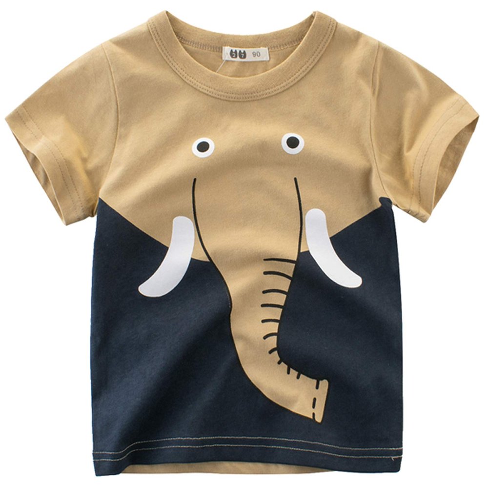 M RACLE Little Boys Toddler Short Sleeve Tee T Shirt(Elephant,7T)