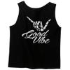 0153. Good Vibe Society Bones Hand Shaka Cool Vintage Graphic Men's Tank Top (Black, X-Large) view 3