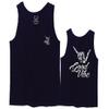 0153. Good Vibe Society Bones Hand Shaka Cool Vintage Graphic Men's Tank Top (Navy Blue, 2X-Large) view 1