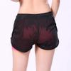 JOFOW Womens Sports Shorts Solid Mesh Patchwork Fake 2PC Mini Pants Breathable Quick Dry Loose Comfy Workout Running Joggers (S,Black & Hot Pink) view 3