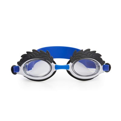 Bling 2O Boys Swim Goggles for Kids Blue Bushy Eyebrows Design, Anti-Fog UV Protection Lenses, Adjustable Strap, Leakproof Comfortable Fit for Pool, Beach, Swim Lessons & Vacation, Ages 3+
