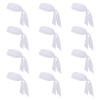 GOGO 12 Pack Head Tie Sports Headbands, Tie Back Headband for Tennis Running - White