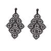 Handmade Gold Color Hollow-out Pattern Dangle Drop Earrings and Clip on Earrings No Pierced for Women (Gun black clip -on) view 1