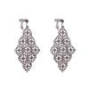 Handmade Gold Color Hollow-out Pattern Dangle Drop Earrings and Clip on Earrings No Pierced for Women (Gun black clip -on) view 2