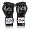 Fairtex Muay Thai Boxing Gloves BGV9 - Heavy Hitter Mexican Style Training & Sparring Gloves for Kick Boxing MMA K1 (Black/Yellow/Blk Piping, 16 oz) view 3