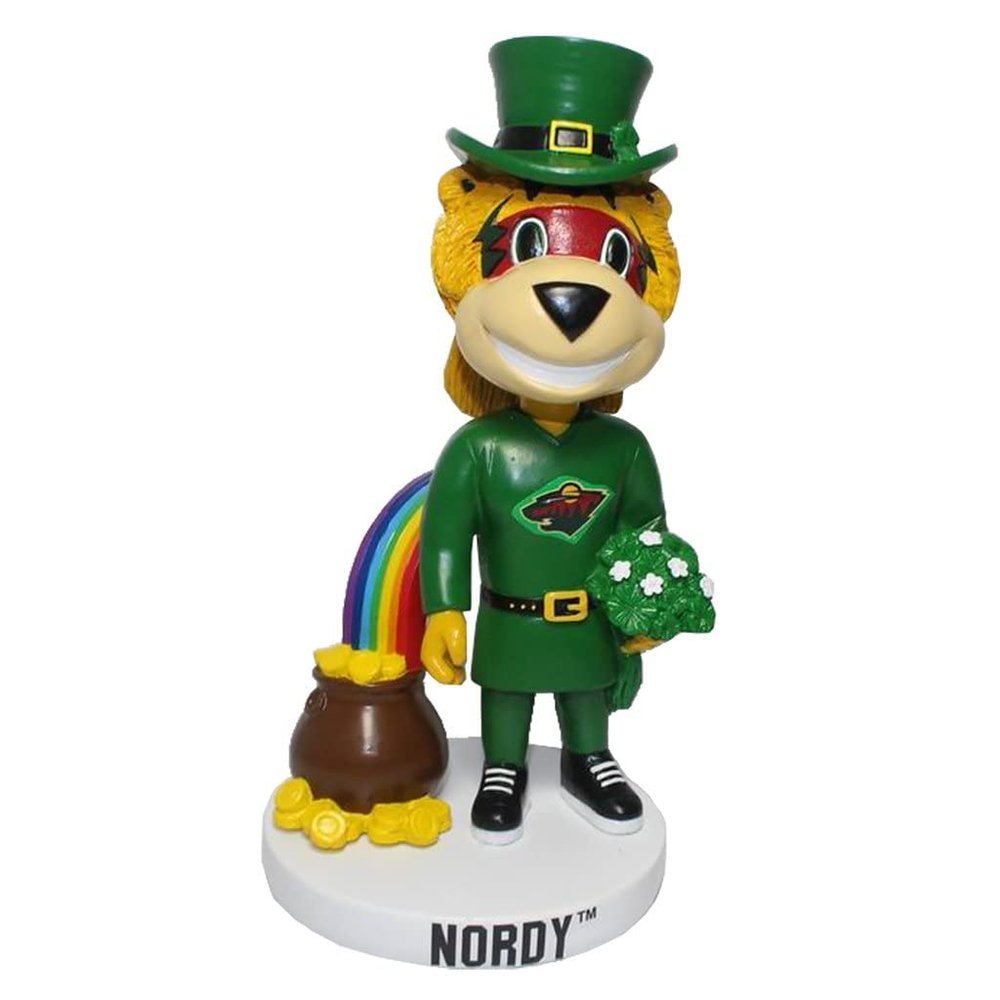 Kollectico Nordy Minnesota Wild Holiday - St. Patrick's Day Bobblehead NHL
