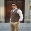 Aesido Casual Men's Vest for Wedding Plaid Soft Wool Tweed Waistcoat for Groosmen Best Man Grey S view 2