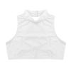 winying Girls Mock Neck Cross Straps Back Crop Top Dance Sports Bra Ivory 10 view 3