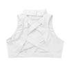 winying Girls Mock Neck Cross Straps Back Crop Top Dance Sports Bra Ivory 14 view 4