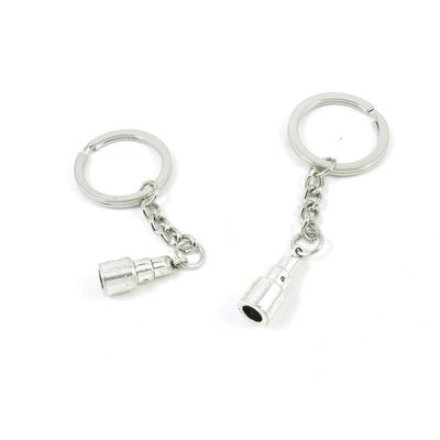 1 PCS Antique Silver Keyrings Keychains Key Ring Chains Tags Clasps Q7FS2 Hand Grenade
