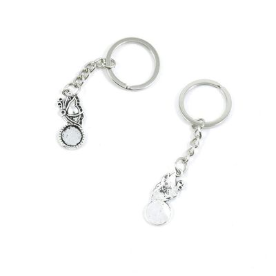 1 PCS Antique Silver Keyrings Keychains Key Ring Chains Tags Clasps I2IX3 Butterfly Cabochon Base Blank