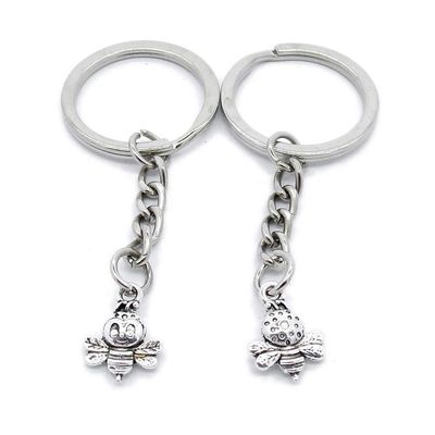 5 Items Metal Keychain Keyring Key Tags Chains Rings Jewelry Bag Charms WX4U3 Bee Honeybee