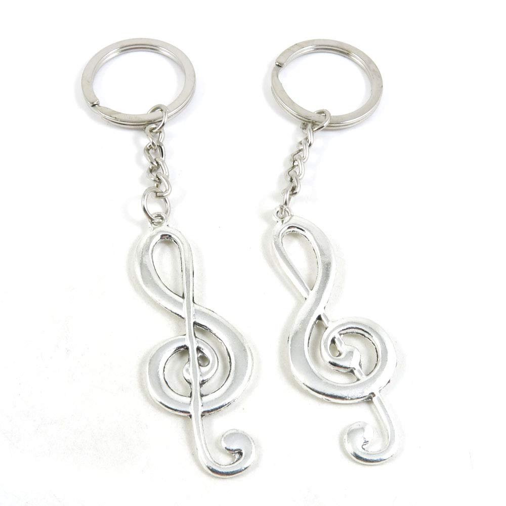1 Item Metal Keychain Keyring Key Tags Chains Rings Jewelry Bag Charms H4CW1 Music Musical Note