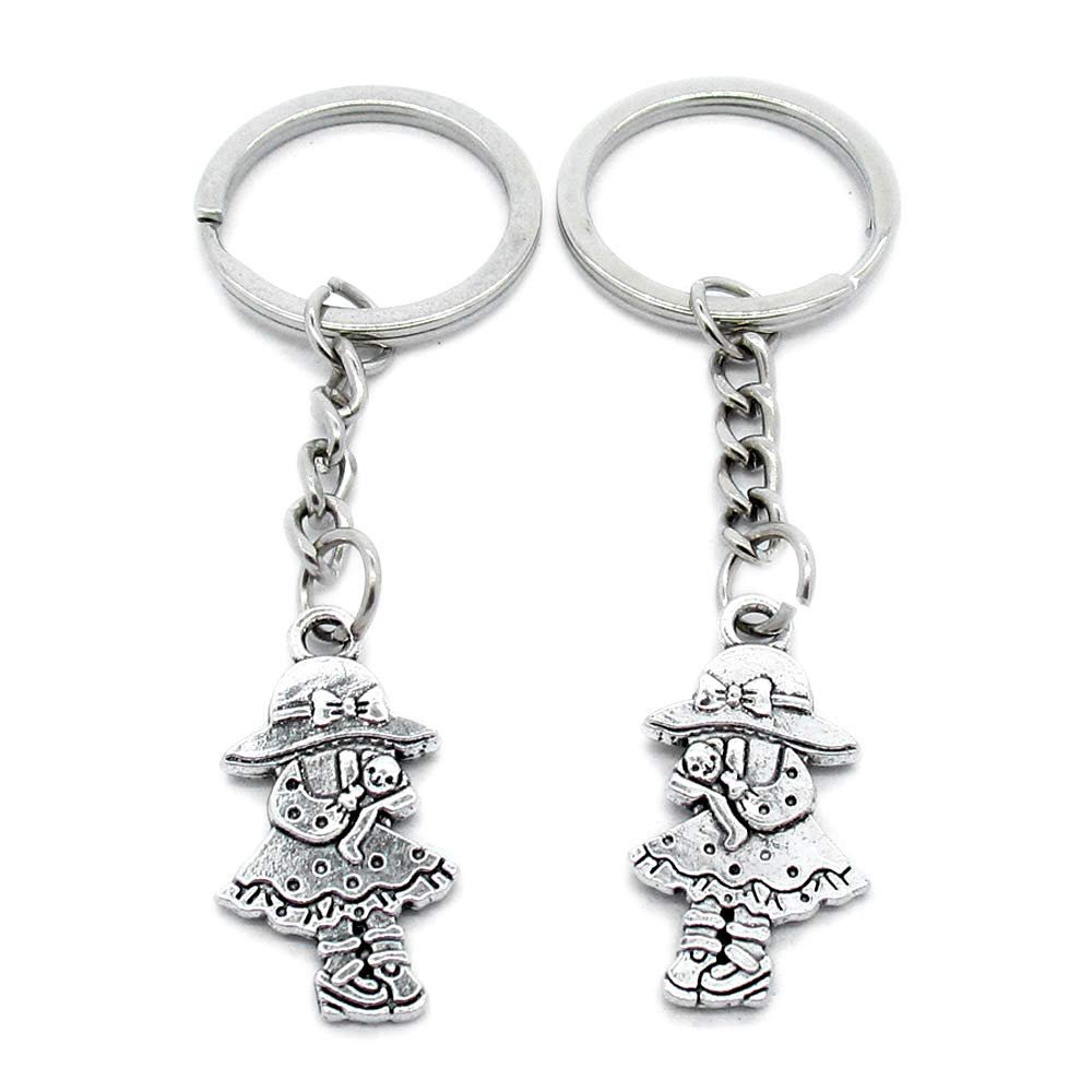 1 Item Metal Keychain Keyring Key Tags Chains Rings Jewelry Bag Charms M4OV6 Little Girl