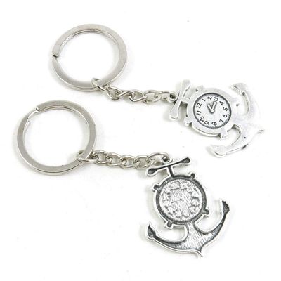 50 Items Metal Keychain Keyring Key Tags Chains Rings Jewelry Bag Charms F2JG1 Time Anchor