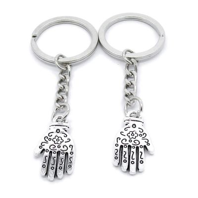 1 Item Metal Keychain Keyring Key Tags Chains Rings Jewelry Bag Charms JW1Y2 Hamesh Hamsa Fatima Hand