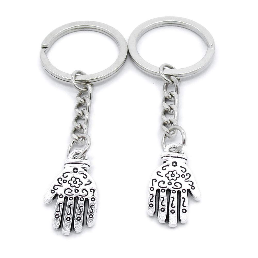 1 Item Metal Keychain Keyring Key Tags Chains Rings Jewelry Bag Charms JW1Y2 Hamesh Hamsa Fatima Hand