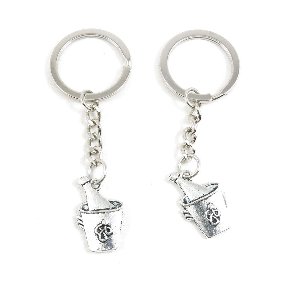 1 Item Metal Keychain Keyring Key Tags Chains Rings Jewelry Bag Charms V7AC5 Wine Ice Bucket