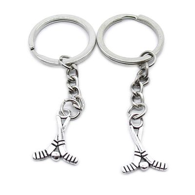 20 Items Metal Keychain Keyring Key Tags Chains Rings Jewelry Bag Charms LL1I1 Ice Hockey Stick