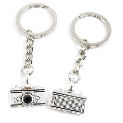 5 Items Metal Keychain Keyring Key Tags Chains Rings Jewelry Bag Charms P4WV8 Camera