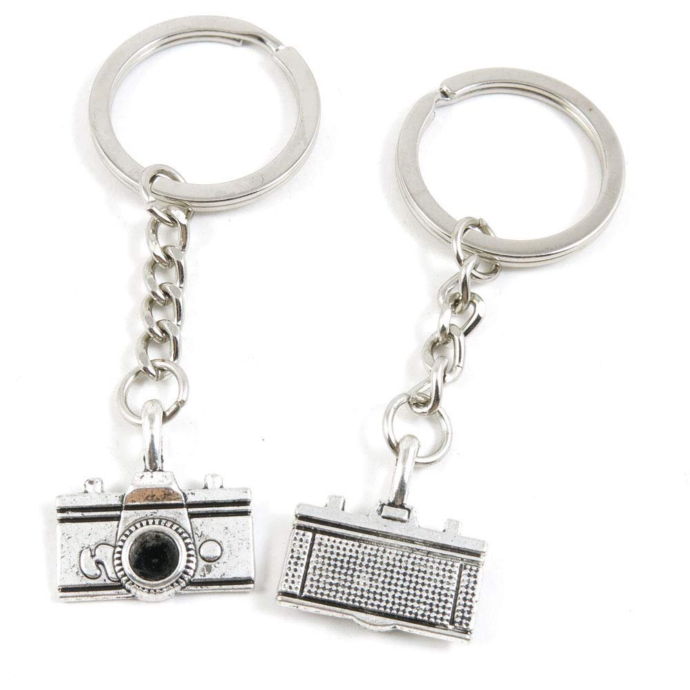 5 Items Metal Keychain Keyring Key Tags Chains Rings Jewelry Bag Charms P4WV8 Camera