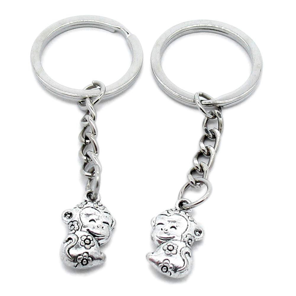 1 Item Metal Keychain Keyring Key Tags Chains Rings Jewelry Bag Charms K5ZB8 Chinese Zodiac Monkey