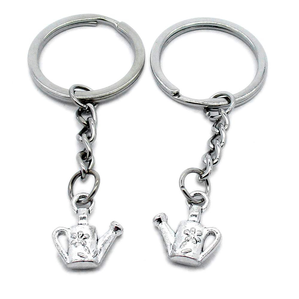 1 Item Metal Keychain Keyring Key Tags Chains Rings Jewelry Bag Charms R2CN8 Watering Pot Can