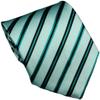 Geotae Zerun New Classic Men's Striped Silk Tie Necktie (Light Green/Black) view 3