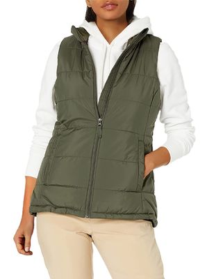 Amazon Essentials Women's Mid-Weight Puffer Vest, Olive, X-Large