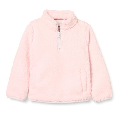 Amazon Essentials Girls' Long Sleeve Sherpa Fleece Quarter-Zip Jacket, Midweight, Light Pink, XX-Large