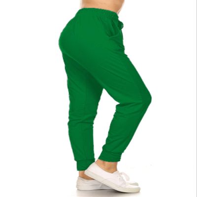 Leggings Depot Womens Relaxed fit Jogger Pants - Track Cuff Sweatpants with Pockets, Kelly Green, Small