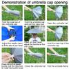 NEW-Vi Umbrella Hat, 25 inch Hands Free Umbrella Cap for Adults and Kids, Fishing Golf Gardening Sunshade Outdoor Headwear (Silver) view 3