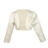 Freebily White Kids Girls Long Sleeves Bolero Jacket Shrug Short Cardigan Sweater Dress Cover Up Beige 12-18 Months view 1