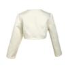 Freebily White Kids Girls Long Sleeves Bolero Jacket Shrug Short Cardigan Sweater Dress Cover Up Beige 12-18 Months view 4
