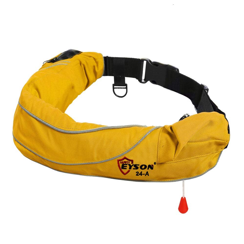 Eyson Inflatable Life Jacket Life Vest Life Ring Belt Pack Waist Bag Automatic (Yellow)