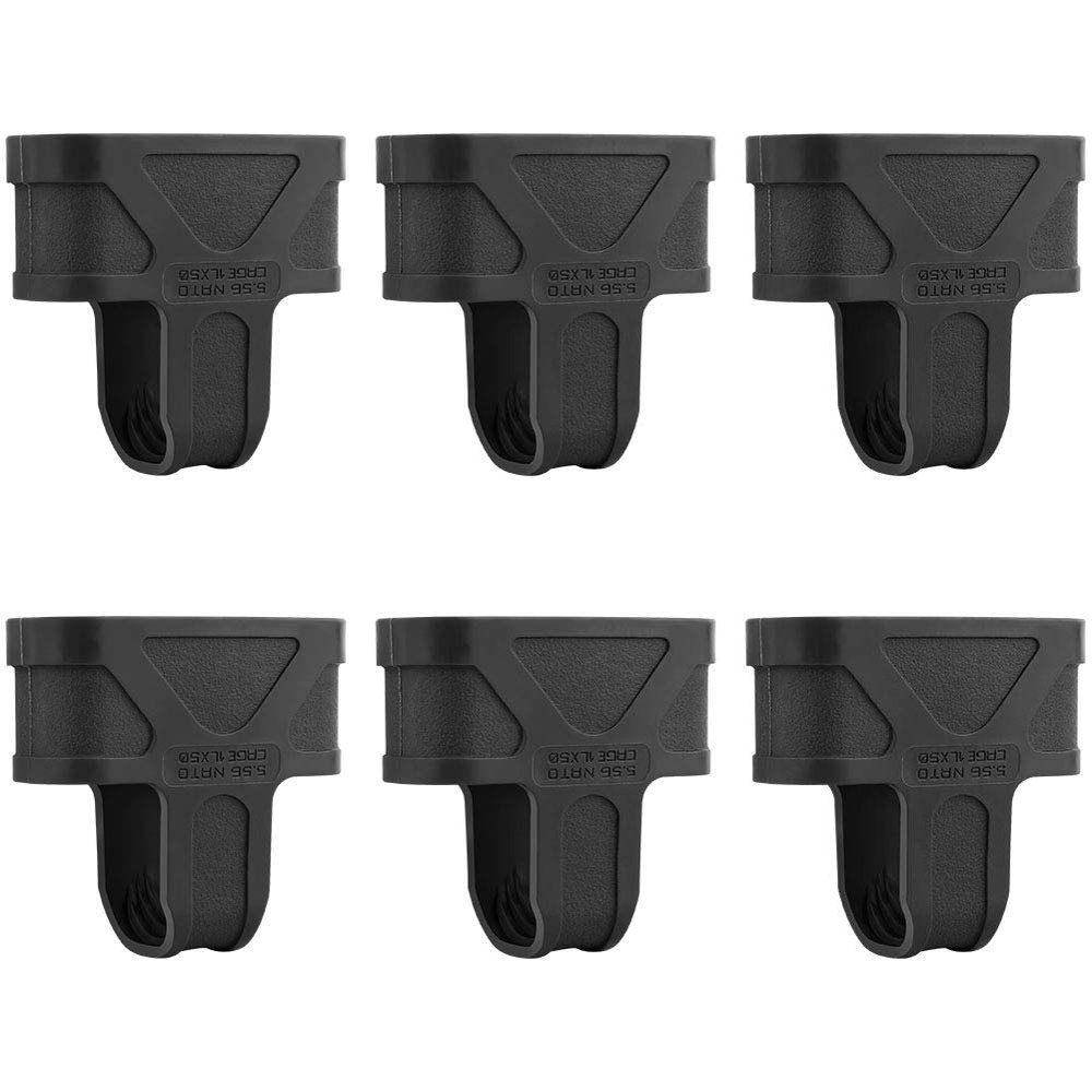 Feyachi 223 Mag Assist Magzine Protector- Magazine Assist Pull,Magazine Floor Plates and Base Plates (Pack of 6 pcs-Black)