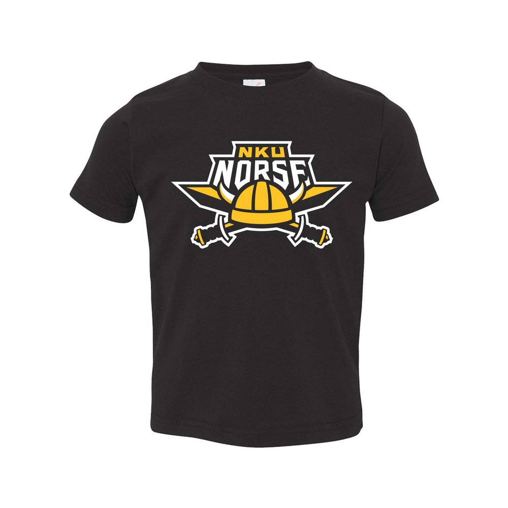 UGP Campus Apparel TS01 - Northern Kentucky Norse Primary Logo Toddler T Shirt - 5/6T - Black
