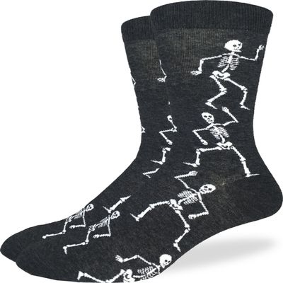Good Luck Sock Men's Dancing Halloween Skeleton Socks, Big & Tall, Shoe Size 13-17