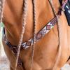 CIRCLE Y Flat Infinity Beaded Breast Collar - Durable Lightweight Adjustable Double-Ply Leather Western Horse Breast Collar with Stainless Steel Hardware view 4